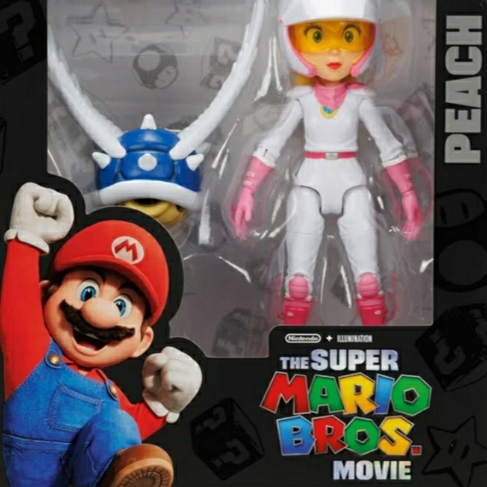 Nintendo Super Mario Bros. Movie Peach Figure - White and Pink